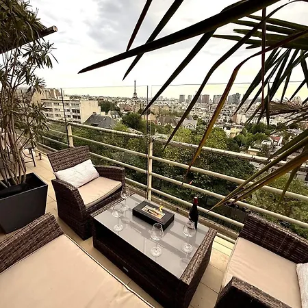 Luxury Flat - Eiffel Tower View & Terrace - Air Conditioning