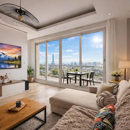 Luxury Flat - Eiffel Tower View & Terrace - Air Conditioning *