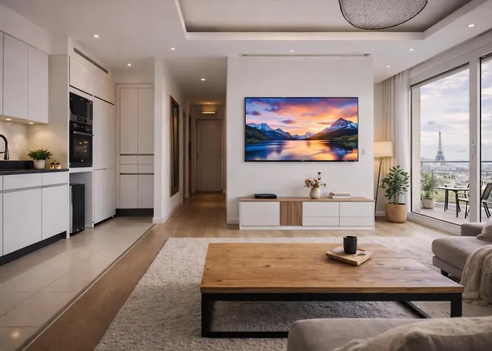 Apartman Luxury Flat - Eiffel Tower View & Terrace - Air Conditioning