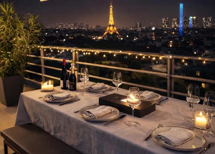 Luxury Flat - Eiffel Tower View & Terrace - Air Conditioning 파리